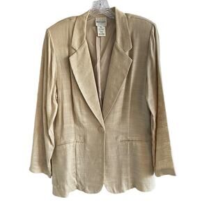 Women's T.R. BENTLEY Size M Flax Rayon Blend Blazer Jacket 1-Button